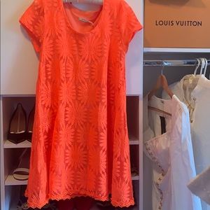 Urban Outfitters Crochet Neon Orange Dress